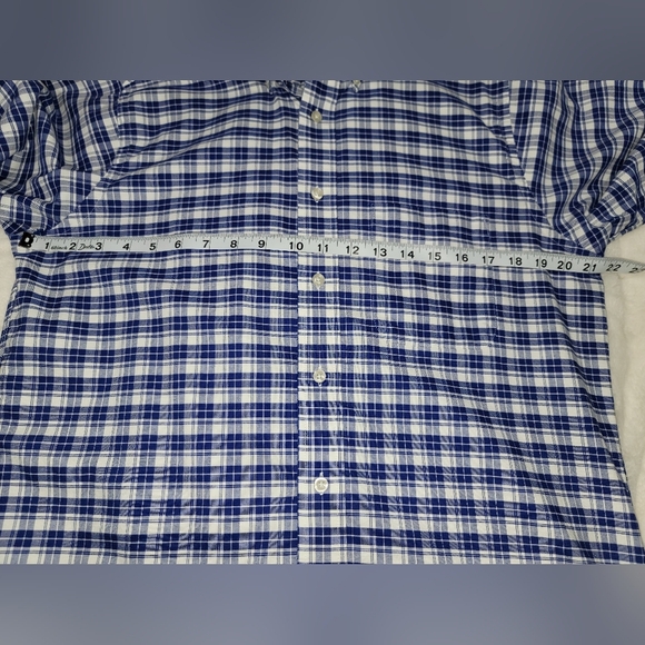 Chaps Navy and White Plaid Shirt - Picture 4 of 6